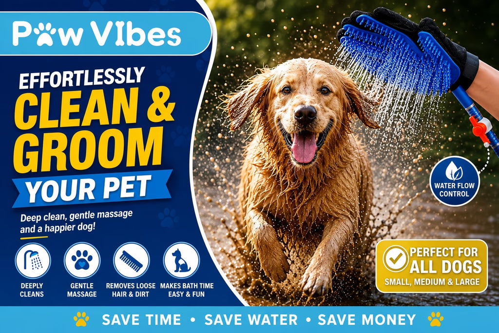 Bathing Hose Glove for Dogs, Cats & Other Pets with Superior Quality Towel