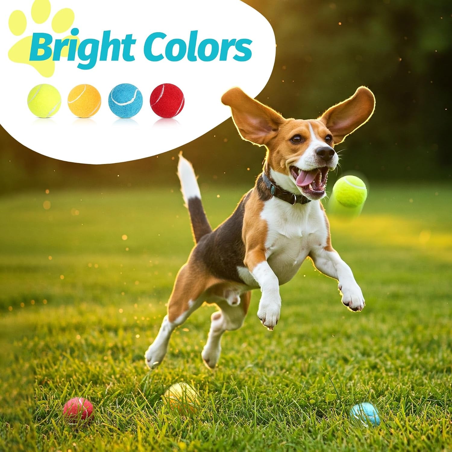 Prime Pets Squeaky Dog Tennis Balls 12 Pack, 2.5” Durable High-Bounce Tennis Balls for Dogs, Dog Ball for Fetch & Training, Outdoor Interactive Dog Toy Ball for Small and Medium Dogs