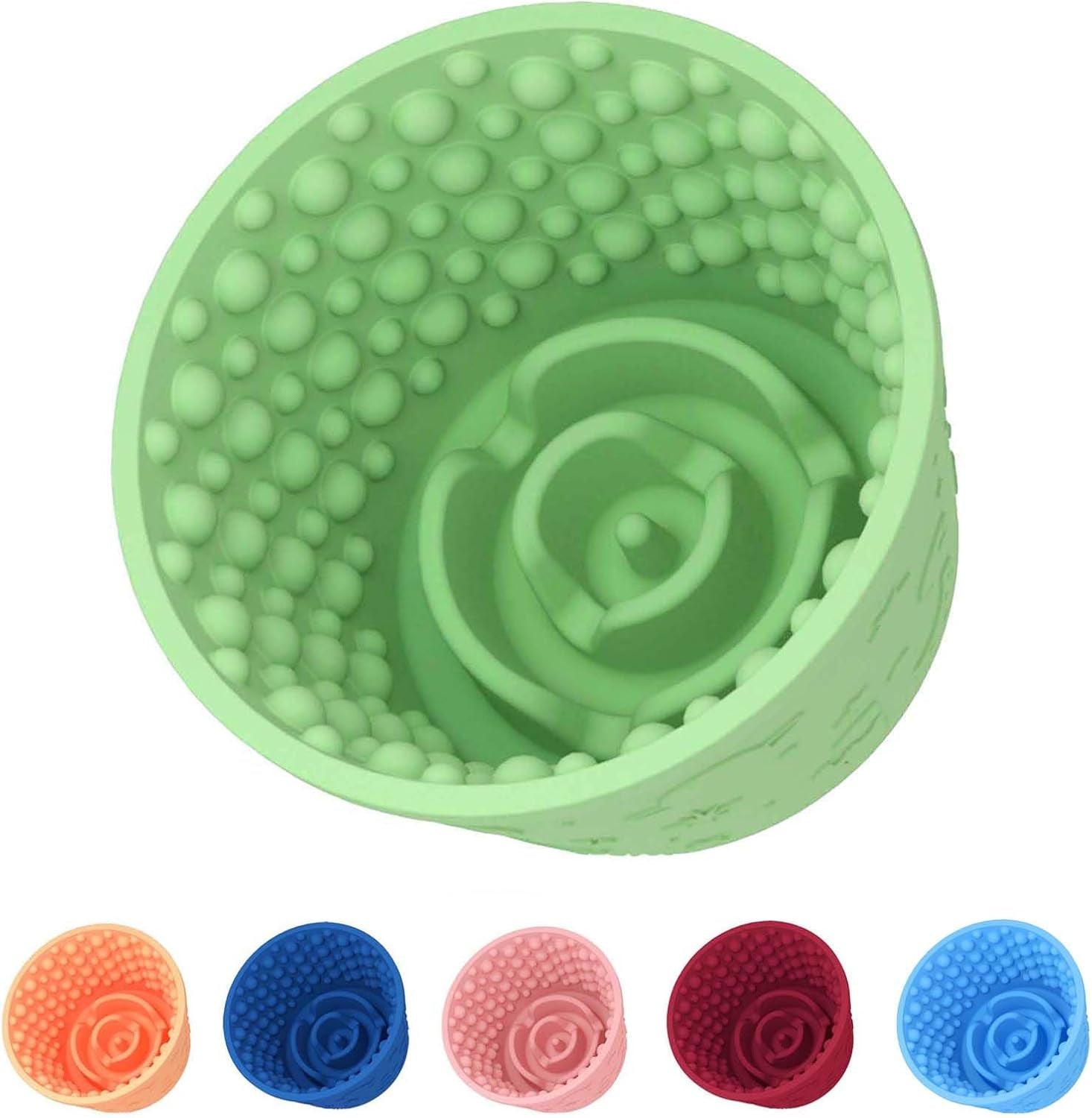Dog Slow Feeder Lick Bowl, Non-Slip Dog Licking Treat Dispenser, Slow Feeder Bowls for Small Medium Large Breed Dogs, Anxiety Relief & Anti-Choking, BPA Free Silicone (Dark Blue, 1.6 Cup)