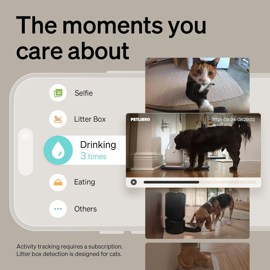 PETLIBRO AI Pet Camera Indoor with Phone App, 360° Auto Tracking Dog Camera Multi-Pet Recognition & AI Day Summary, 1080P Cat Camera Night Vision, 2-Way Talk Wifi Cam Pet with 2.4G/5G