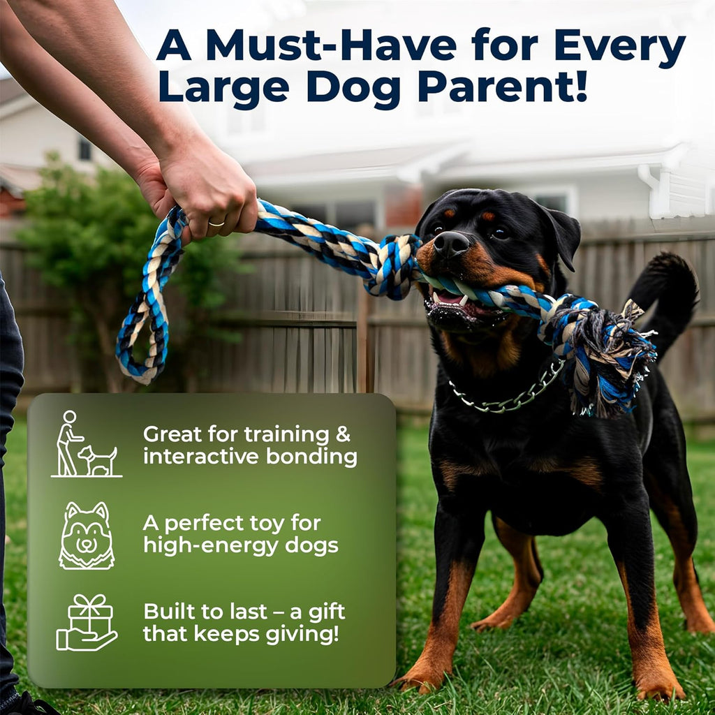 Large Dog Rope Toy for Large Dogs - 23.5" Dog Tug of War Toy - Durable Big Pull Rope for Aggressive Chewers & Teething Puppies