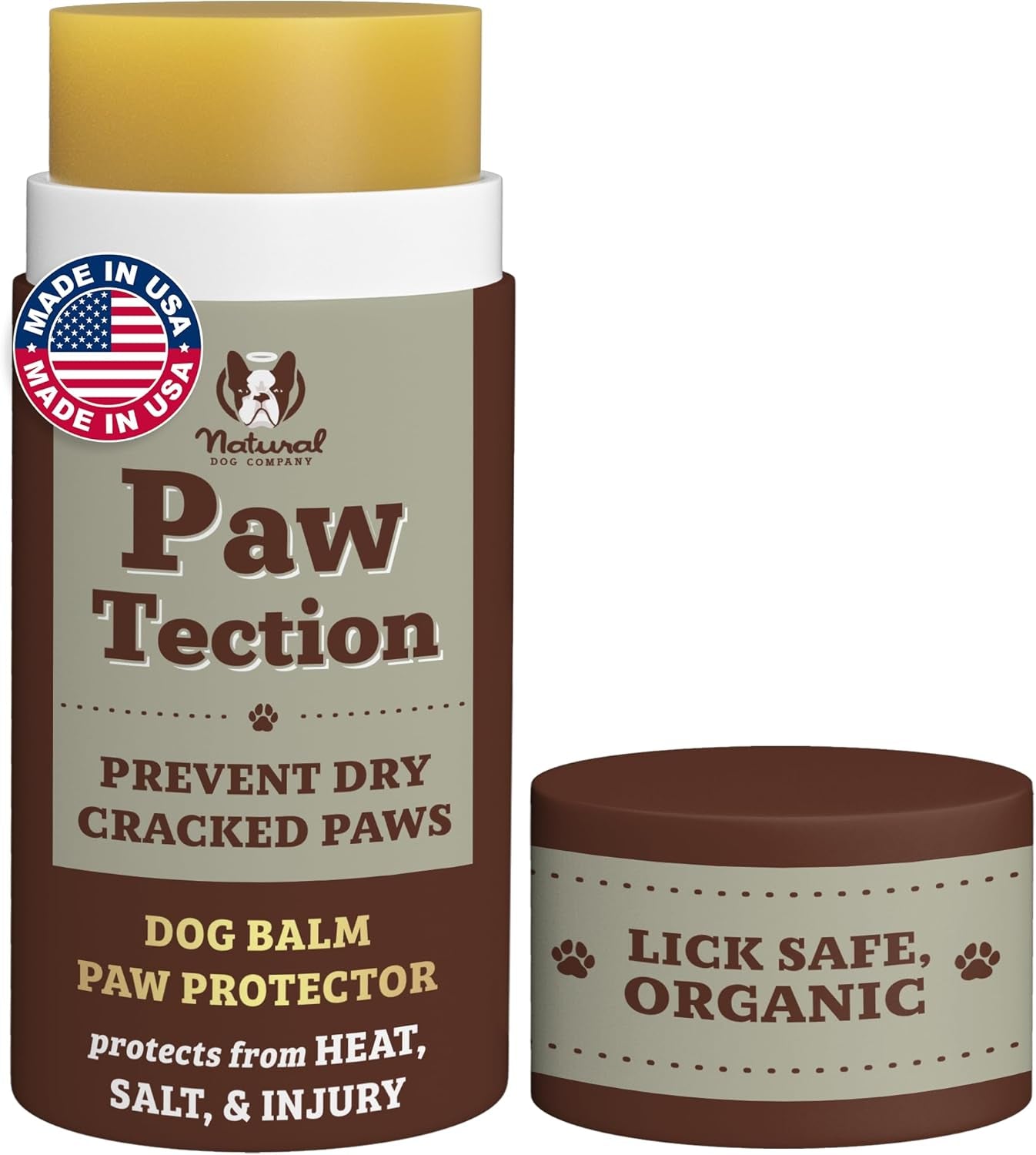 Pawtection Dog Paw Wax, 2 Oz Tin | Hot Pavement Protection, Sand, Asphalt & Trails, Waxy Barrier Balm, Non-Toxic & Lick Safe, Summer Walks, Hiking & Beach Days