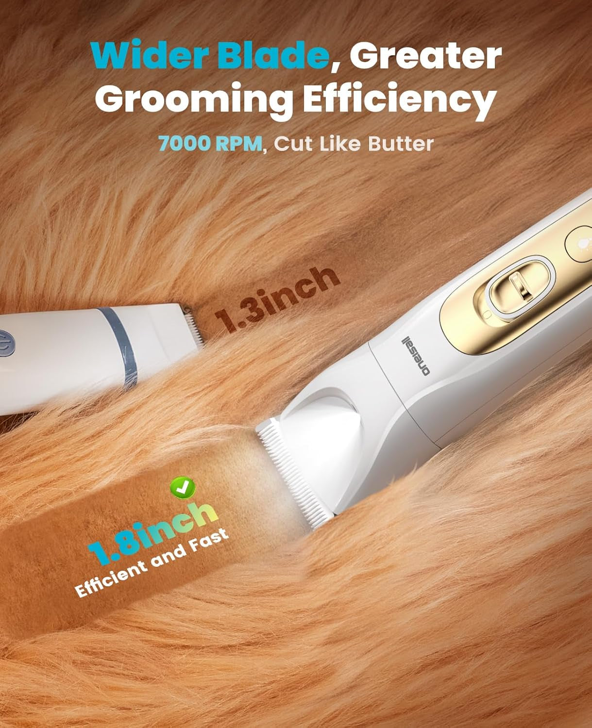 Quiet 4-In-1 Dog Grooming Kit with LED Light | Storage Bag, Clippers & Nail Grinder, Cordless, 3.7 Hrs Runtime, LED Display, Safe for Paw, Nail, Face, Ears, Legs, Body