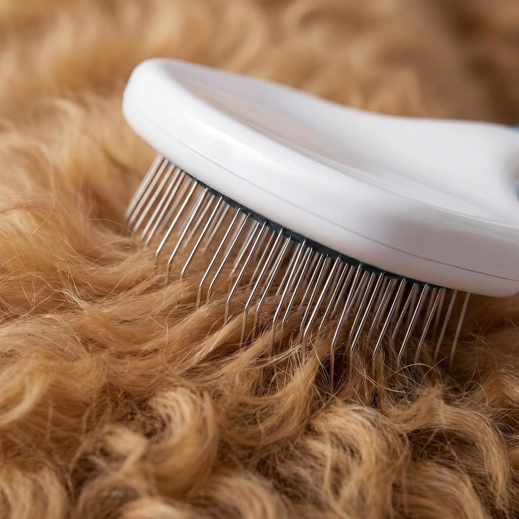 Poodle Pet Slicker Brush - for Dogs, Cats, and Rabbits - Removes Matted Fur, Knots, and Loose Hair - Suitable for Grooming Doodles and Goldendoodles with Short or Long Hair