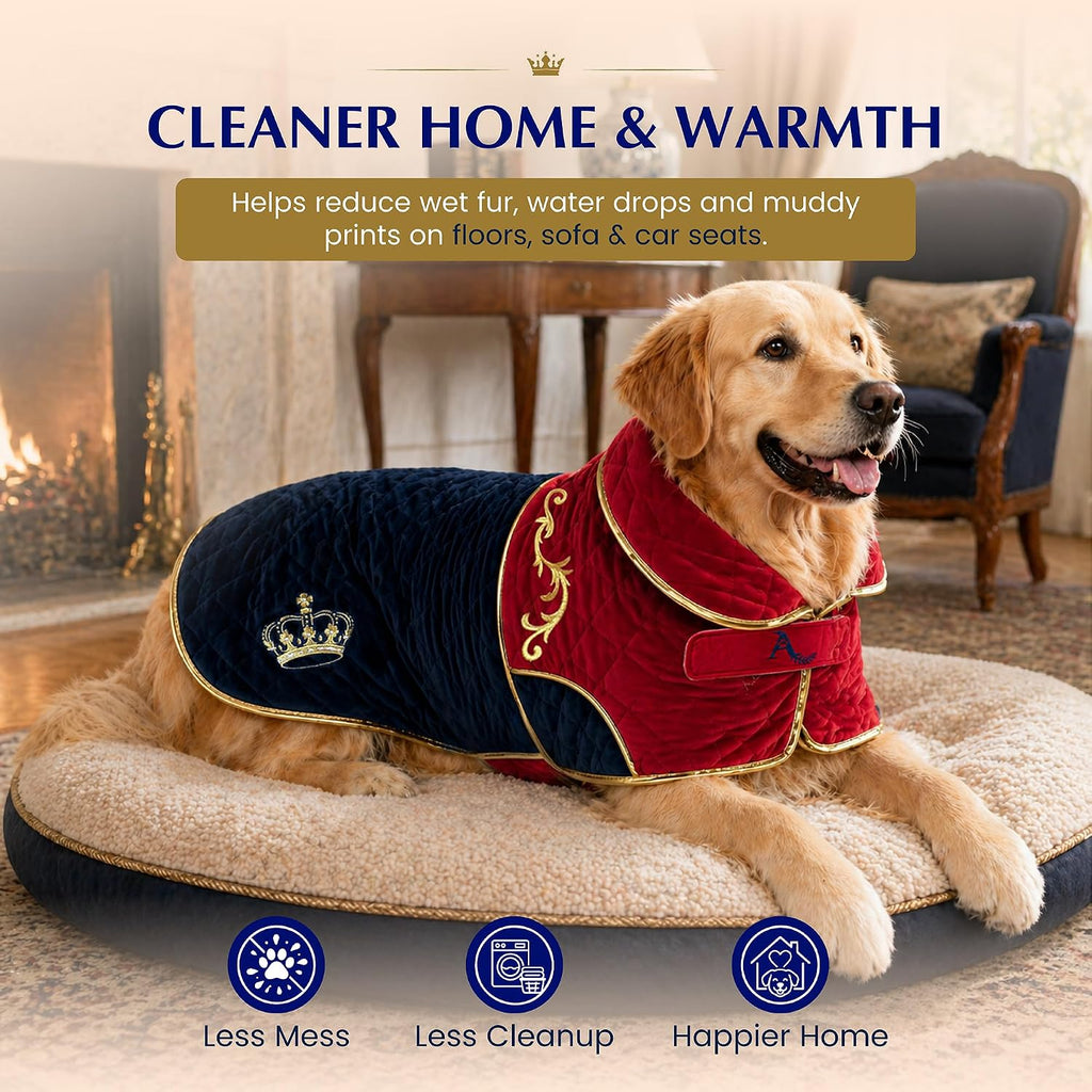 Aristocian Dog Bathrobe, Dog Grooming Supplies, Absorbent Towels for Dogs, Quick Drying Dog Bathrobe, Dog Bath Supplies, Dog Towel, Dog Robe, Dog Pajamas, Dog Clothes for Large Dogs, Dog Accessories