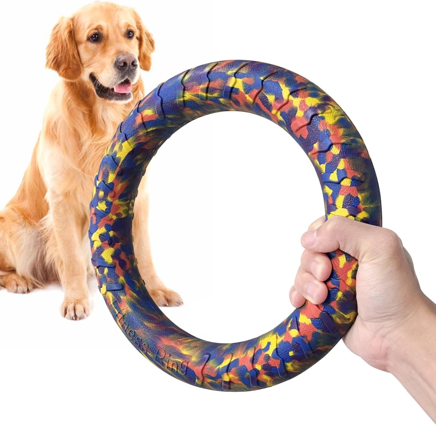 XL Large Indestructible Dog Toys, Dog Chew Toys for Aggressive Chewers,Flying Discs for Medium/Large Breeds. Floating Dog Ring Toys for Throwing, Catching, Grabbing. (12 Inch)