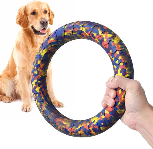 XL Large Indestructible Dog Toys, Dog Chew Toys for Aggressive Chewers,Flying Discs for Medium/Large Breeds. Floating Dog Ring Toys for Throwing, Catching, Grabbing. (12 Inch)
