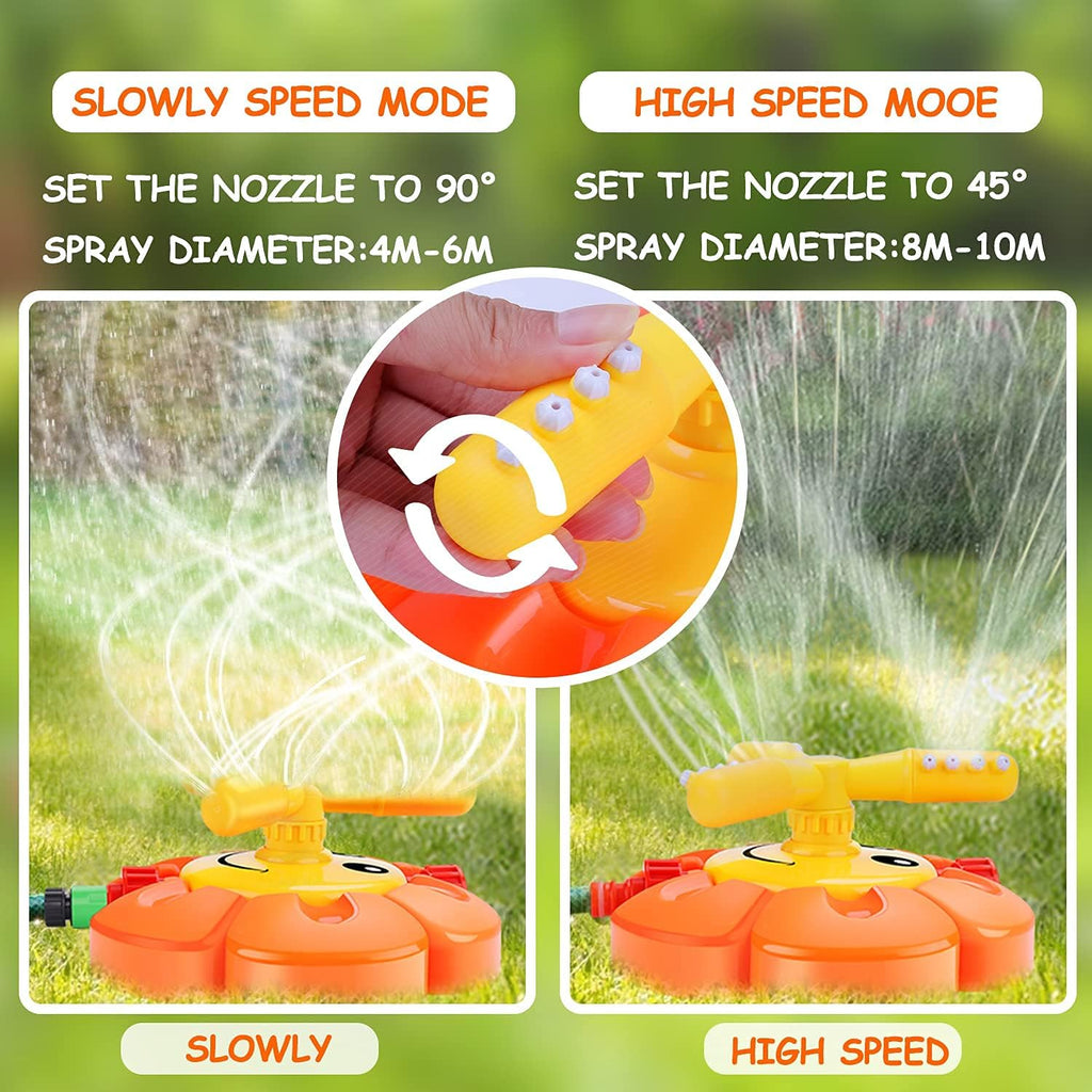 Water Sprinkler for Kids Toddlers Sprinklers with Roating Spray Nozzles Attaches Garden Water Hose Outdoor Play outside Toys 3-4 Summer Backyard Lawn Game Yard Water Toy for Kids 3-5 4-8 Boy Girl