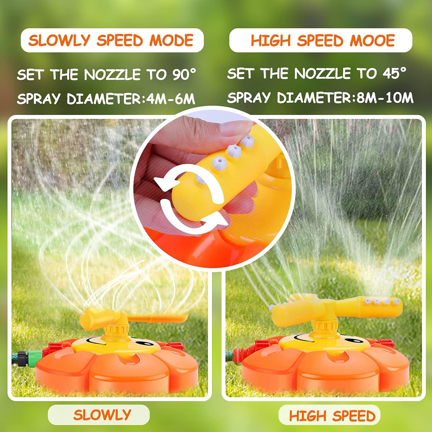 Water Sprinkler for Kids Toddlers Sprinklers with Roating Spray Nozzles Attaches Garden Water Hose Outdoor Play outside Toys 3-4 Summer Backyard Lawn Game Yard Water Toy for Kids 3-5 4-8 Boy Girl