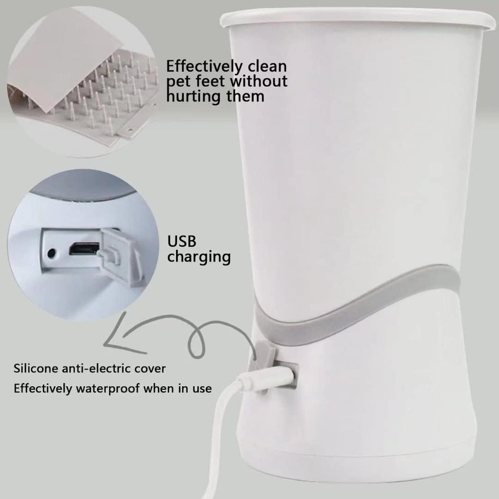 Automatic Silicone Bristles Pet Paw Cleaner Cup - USB Charging, Portable for Muddy Claws, Designed for Small to Medium Dogs
