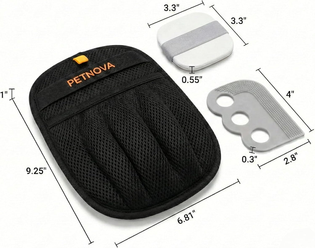 Pet Hair-Removal Glove for Couch: Deep Embedded Hair Removal Kit for Clothing Carpet Bed Curtain Cat Tree & Furniture - Includes Glove Carpet Rake & Reusable Lint Roller