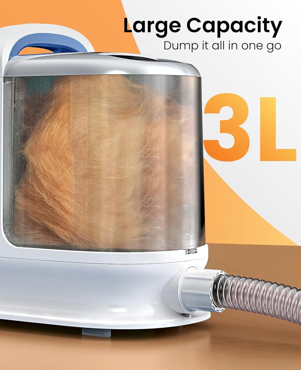 Dog Grooming Vacuum Kits with Clipper | Exatra Large 3L Dust Cup,13Kpa 3 Suction,Clipper,Nail Grinder & Shedding Brush 7 in 1 Grooming Kits,Low Noise,Bm3