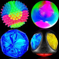 4 Pieces Light up Squeaky Dog Balls LED Flashing Light up Ball for Aggressive Chewers Glow in the Dark Flashing Ball Pet Squeaky Toy Bounce Activated Toy for Medium Small Dogs Gift
