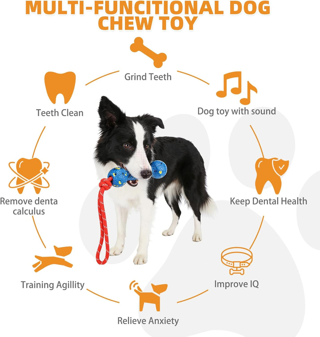 Floating Dog Pool Toys, Tough Interactive Water Fetch Bumpers with Durable Rope for Small Medium Large Dogs, 2 Pack Bright Dog Chew Toys Summer Outdoor Training Teething, Yellow&Blue