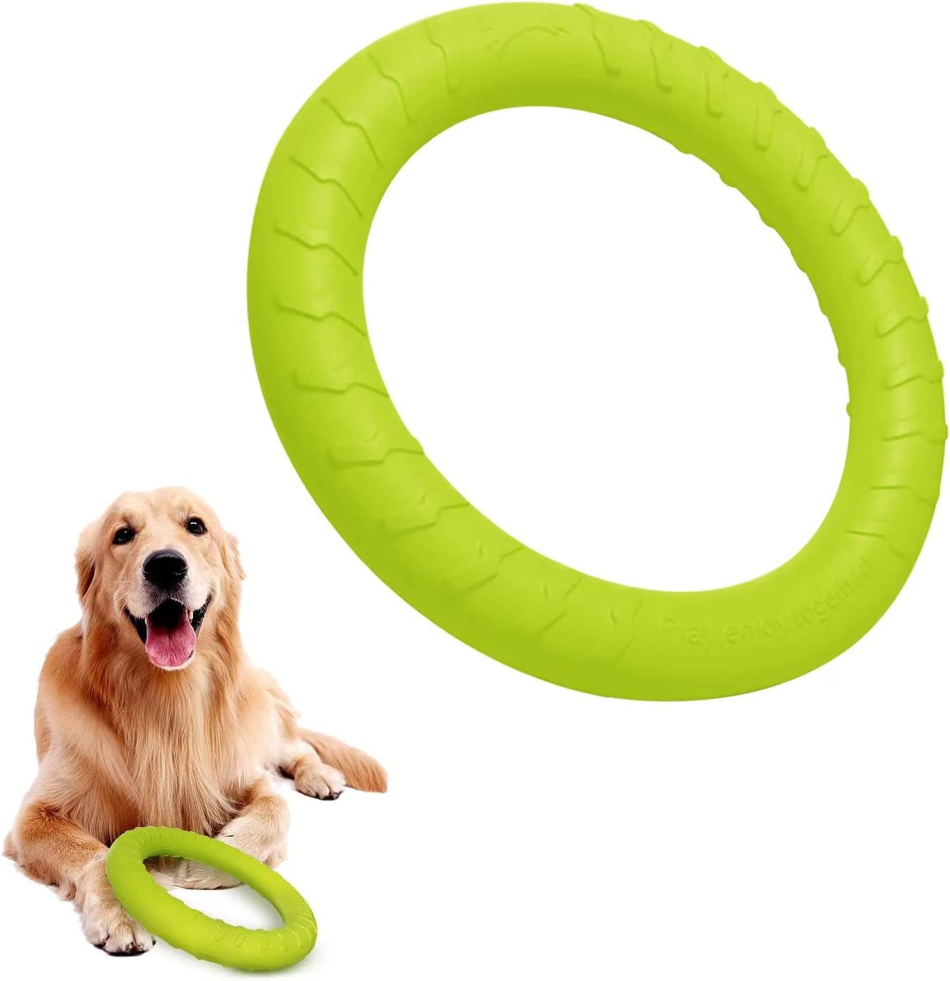 XL Large Indestructible Dog Toys, Dog Chew Toys for Aggressive Chewers,Flying Discs for Medium/Large Breeds. Floating Dog Ring Toys for Throwing, Catching, Grabbing. (12 Inch)