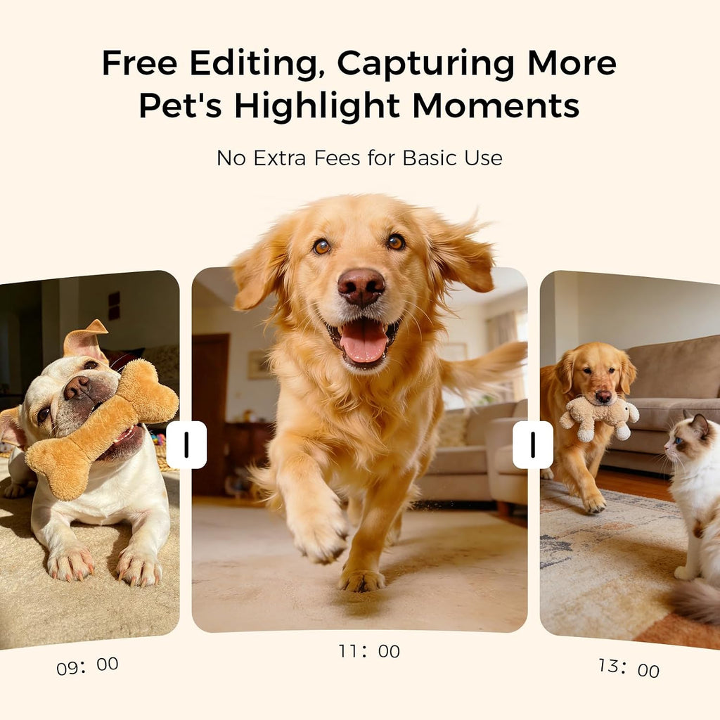 2026 3K Pet Camera Treat Dispenser, 32Ft Remote Tossing for Dogs & Cats – Reduces Separation Anxiety, 360° View, Security Indoor Cam W/ Phone App, Barking Alerts, No Subscription, 5G Wifi, Robot M3