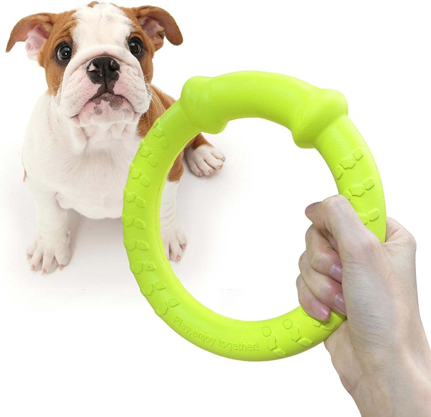 Dog Ring Toy, Durable Soft Flying Disc for Throwing Catching Grabbing, Water Floating Dog Training Fetch Ring for Medium Large Breeds, Outdoor (Green/11.8Inch)