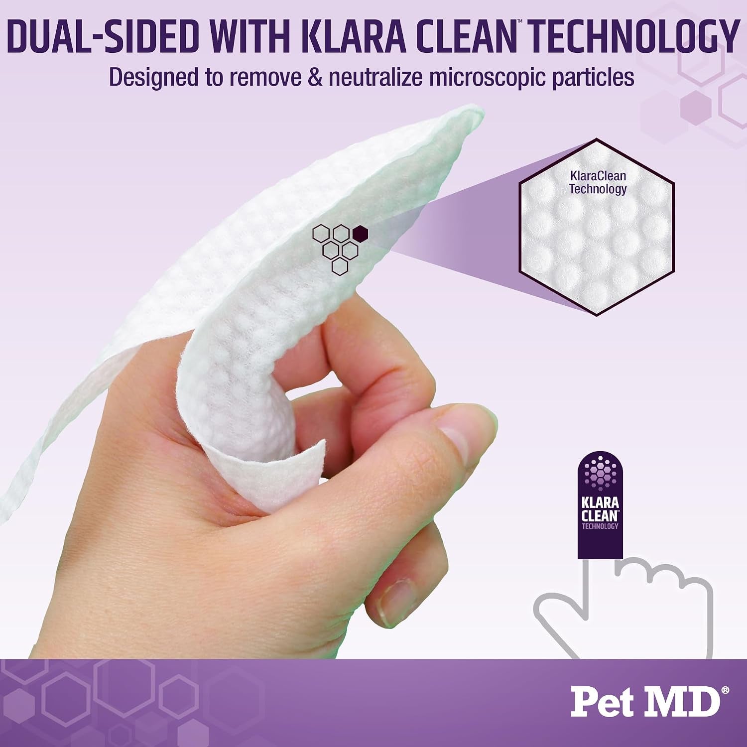 Tris Ear Finger Wipes for Dogs & Cats - 50Ct | Multipurpose Cleansing Solution Cat Ear Wipes & Puppy Ear Cleaner - Pet Safe Cleaner to Clean and Remove Debris